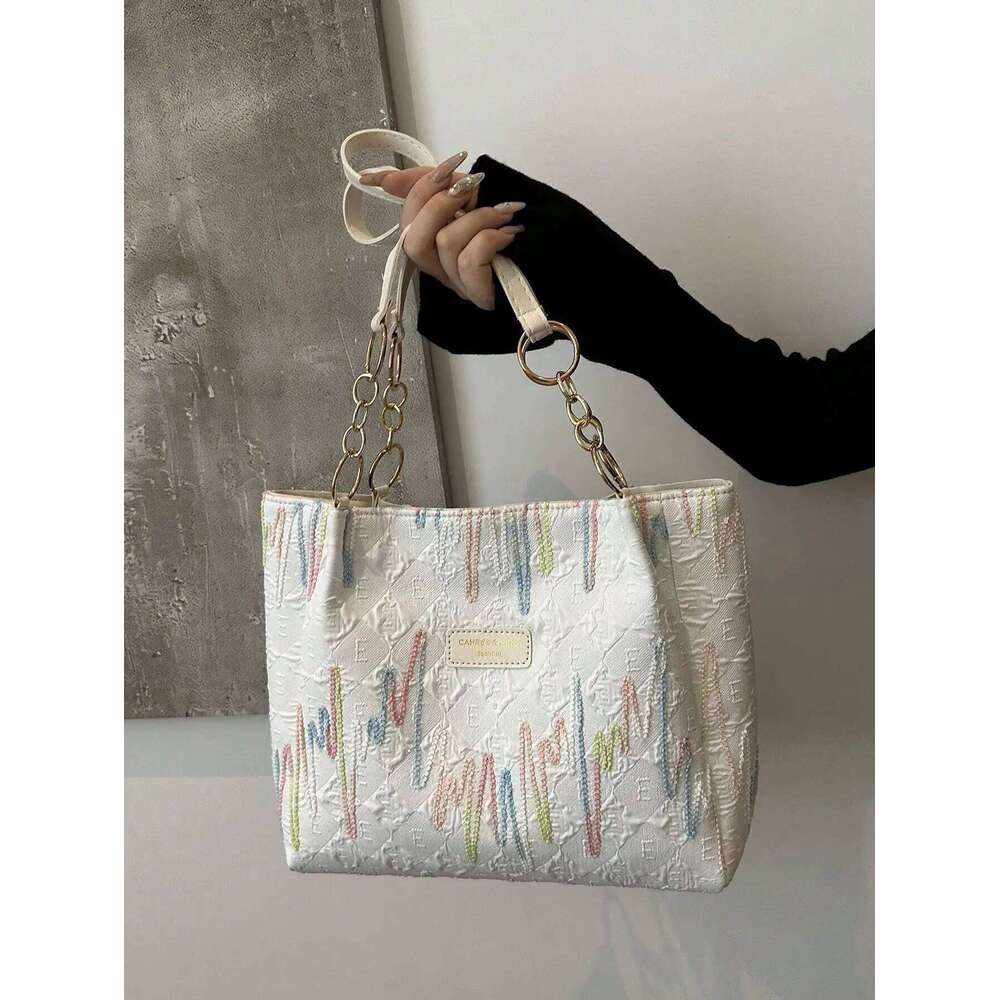 Large Capacity Tote For Women, Casual Handbag, Korean Plaid Shoulder Commuter Bag Commute Women's Fashion bags 2025 Y260205