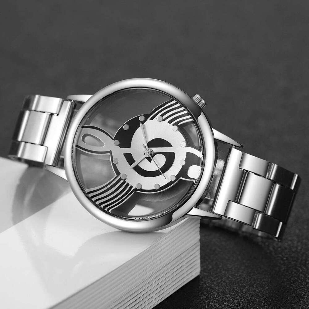 Fashion Musical Note Dial Women Watches Silver Color Strap Ladies Quartz Wristwatch Reloj Mujer Girls Clock Gift Without Box Z260206
