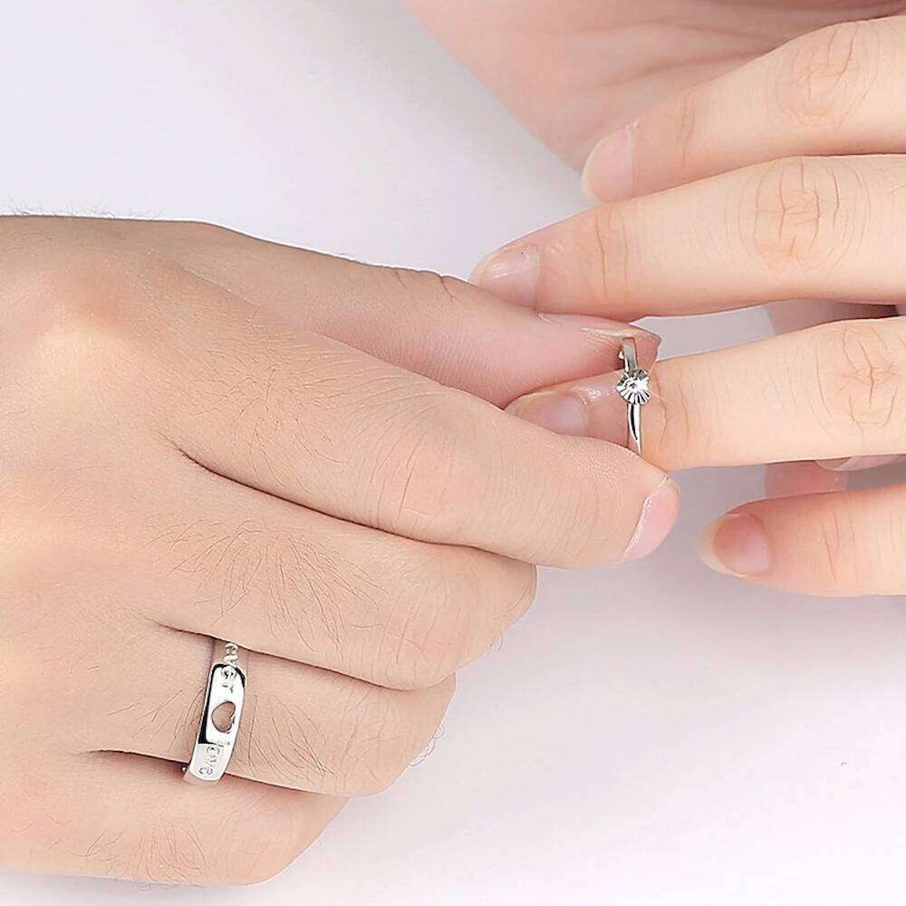 1 Pair Adjustable Hollow Heart-Shaped Letter Love Forever Couple Rings Men Women Finger Jewelry Drop Shipping W260206
