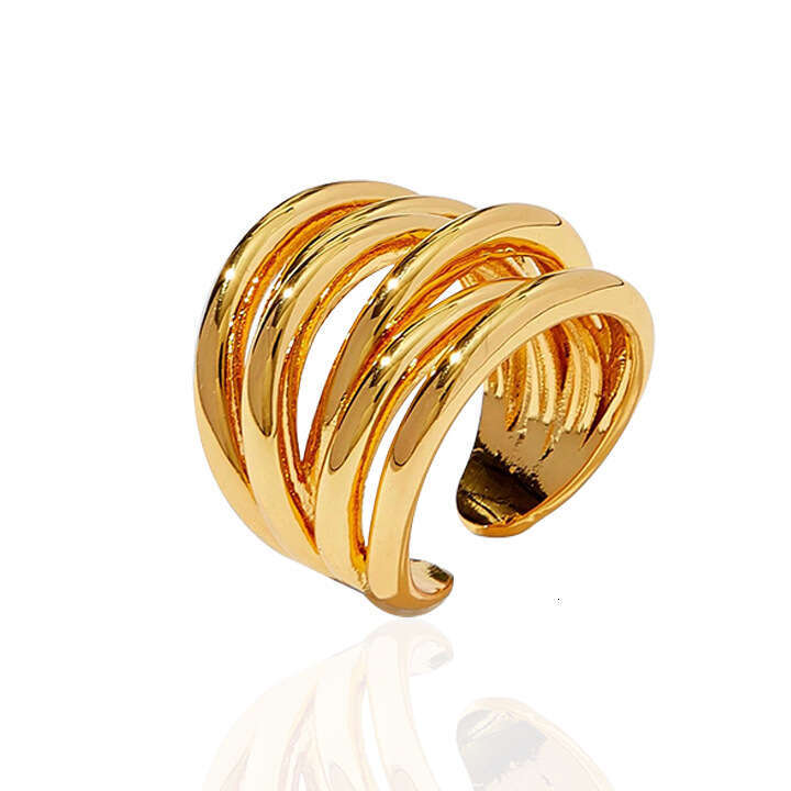 designer rings minimalist multi-layer coiled open ring, vintage fashion niche design, adjustable index finger ring