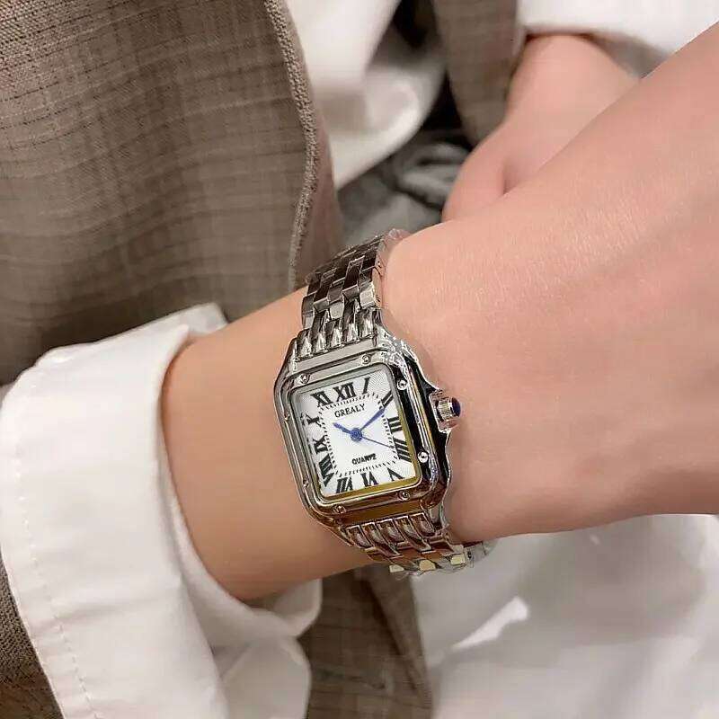 New Women's Fashion Square Watches Gold Alloy Strap Luxury Ladies Quartz Wristwatches Qualities Female Roman Scale Clock Gift Z260206