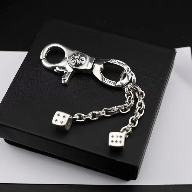 Hgh-quality Chrome Designer Cross key Ring luxury key leather Keychain Fashion charm Dice Chain Key Chain Retro Cross Pendant Bag Chain Man Women Car Key Jewelry Gift
