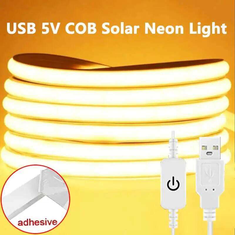 COB LED Strip 5V High Brightness Led Light Waterproof Flexible Ribbon Tape for Room Bedroom Kitchen, Outdoor Garden Lighting Z260206