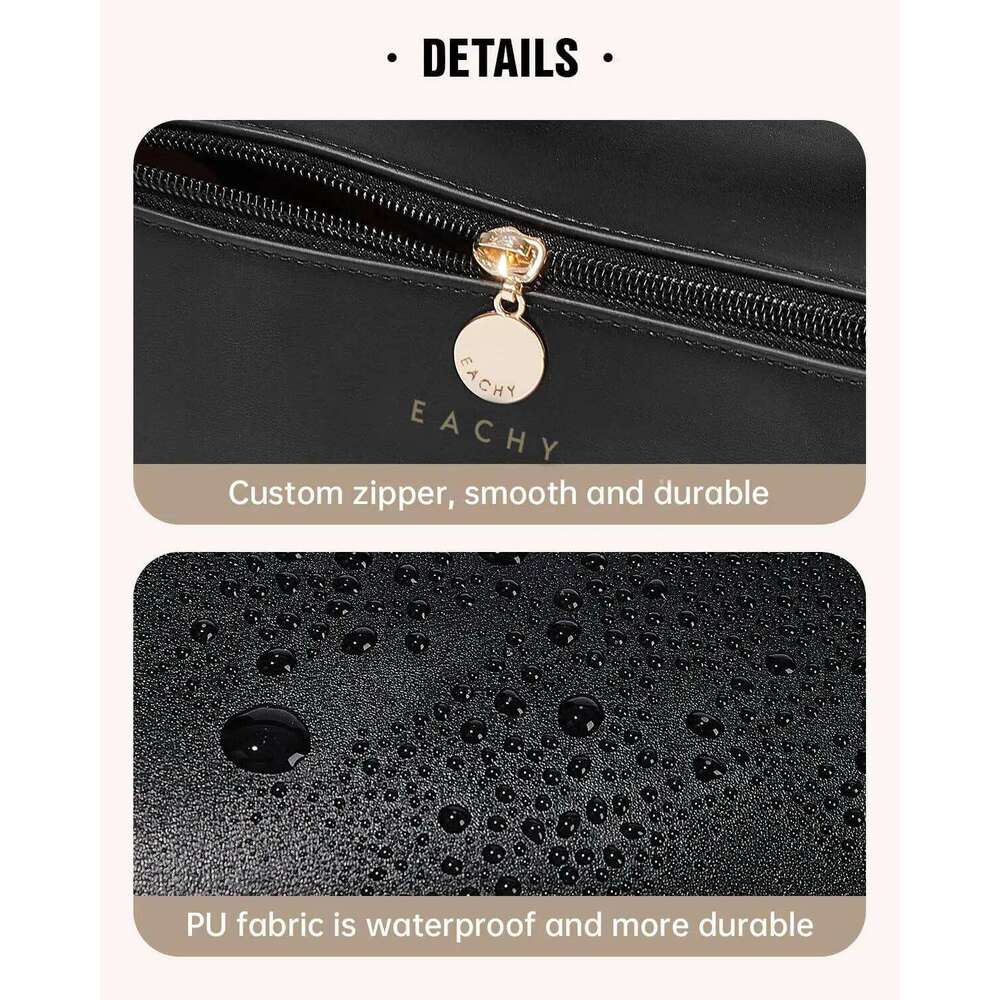 Travel Makeup Bag,Large Capacity Cosmetic Bags for Women Waterproof Portable Pouch Open Flat Toiletry Bag Y260206