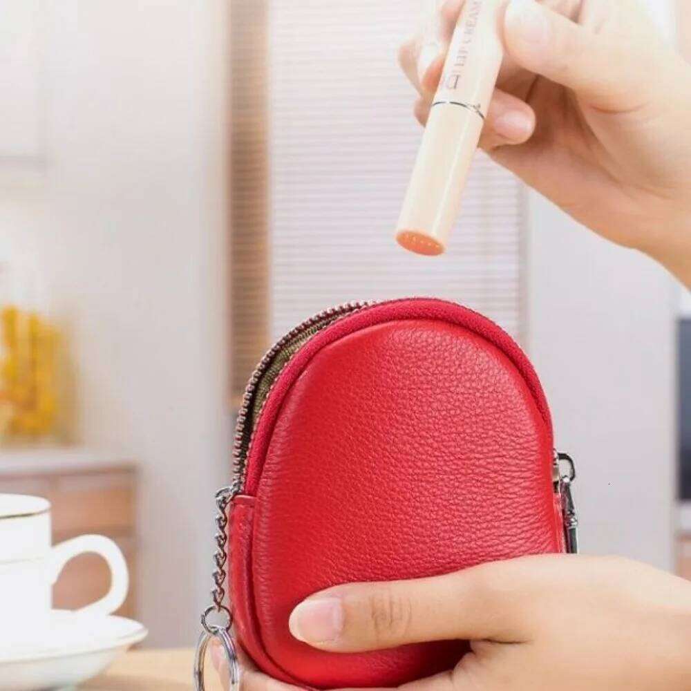 New Mini Coin Purse Solid Color Zipper Card Holoder Wallet with Key Ring Handbags Y260206