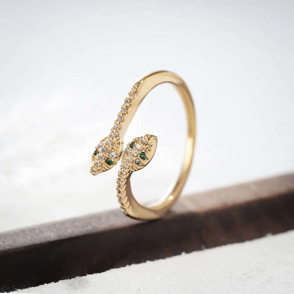 2026 New Fashion Exquisite Open Flexible Snake High-end Diamond-studded Index Finger Ring Zodiac Hand Jewelry