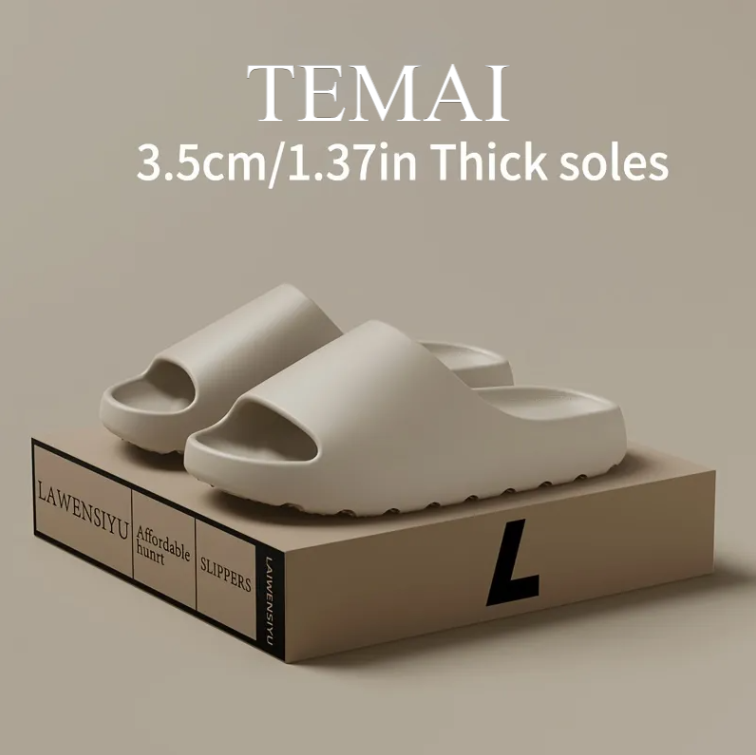 TEMAI EVA Men's Slipper Bedroom Inside And Outside Wear Resistant Thick Soled Non Slip Bathroom Lightweight Slippers For Female Neutral