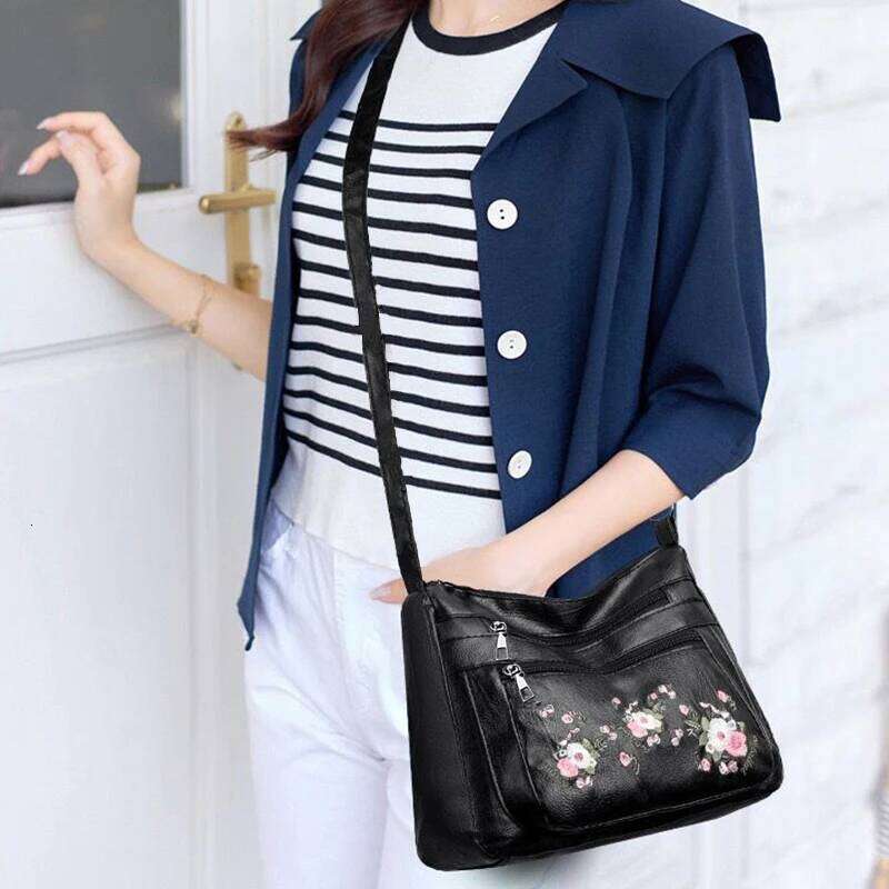 Neutral style handbag - new women's crossbody with embroidery, single shoulder bag, casual bag XJ260129