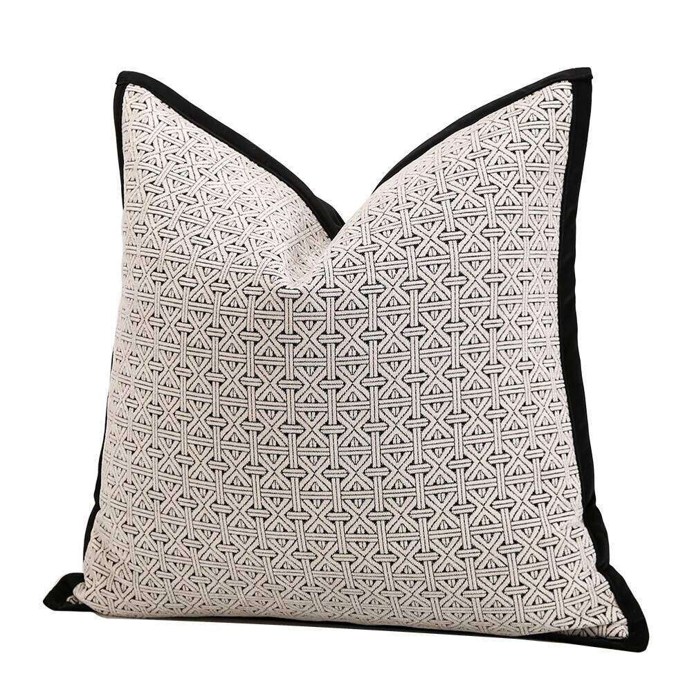 Luxury Jacquard Chenille Velvet Cushion Cover for Sofa, Large Throw Pillow Covers with Zipper, Living Room Decor