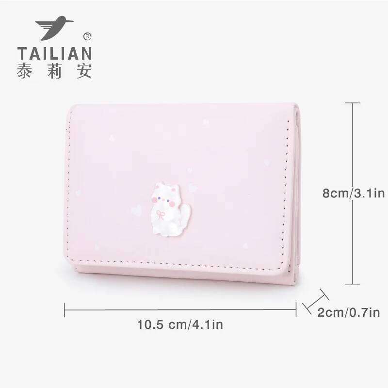 New original acrylic cute girl kitten wholesale ins versatile high-end women's short wallet Y260206