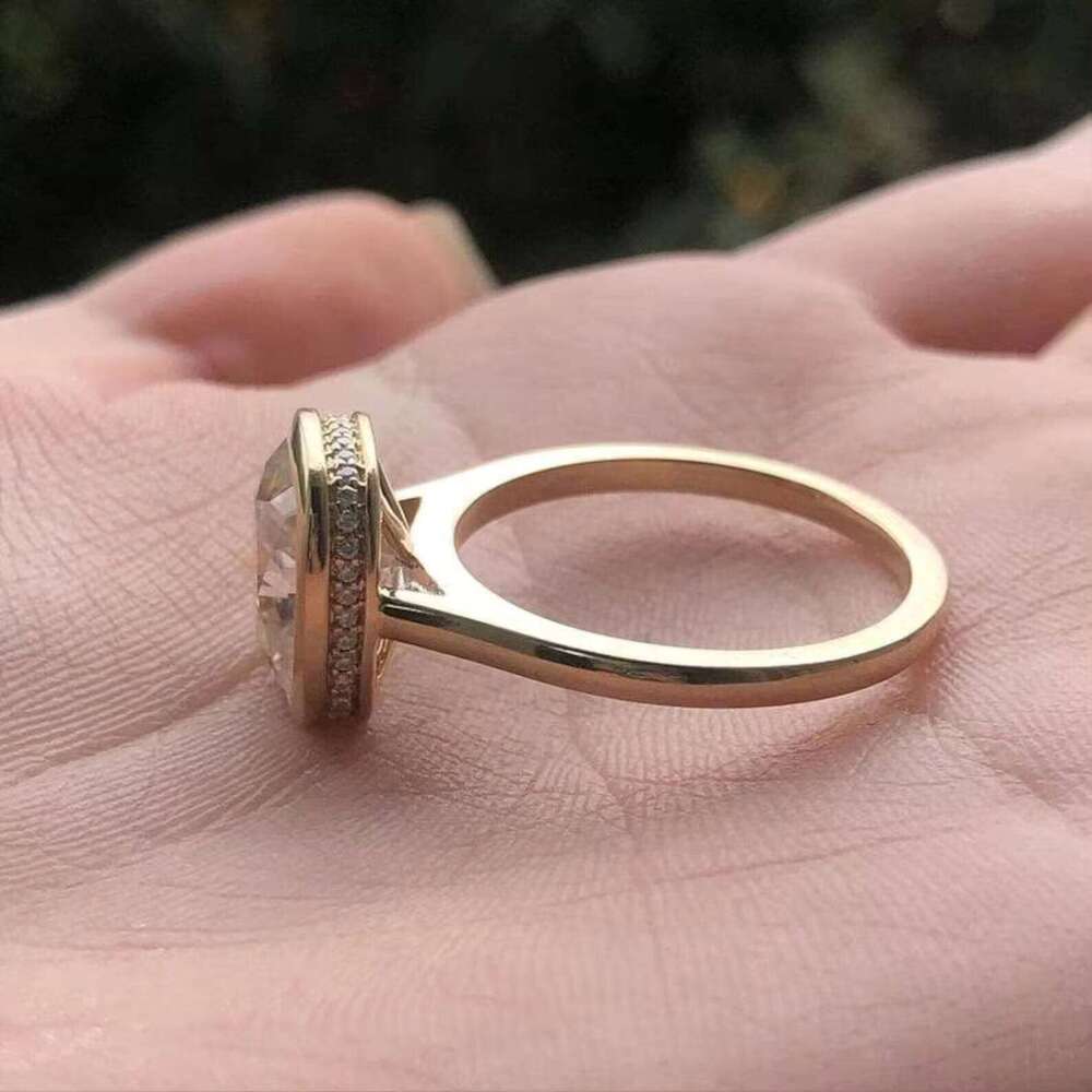 10K Gold Moissanite Diamond Ring Bride Or Couple And Wedding Use Available For Wholesale Supply