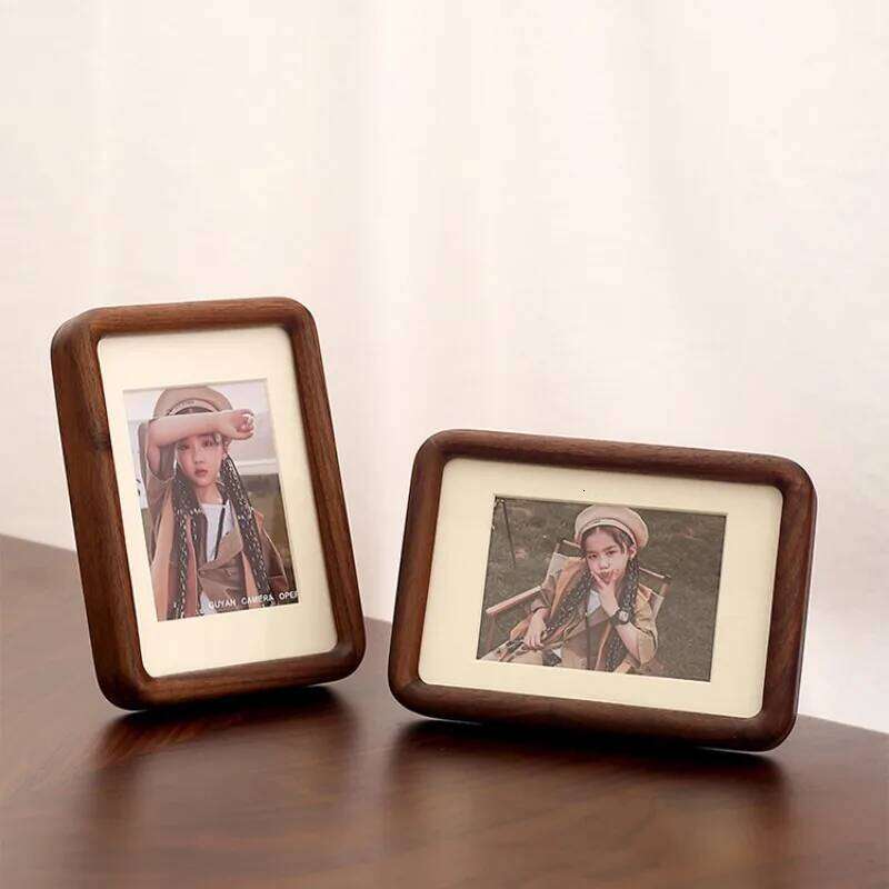 1Pcs Black Walnut Mortise and tenon Rounded Corner Desktop Picture 6/7/8/10 Inches Children's Lovers Family Photo Frame S260205