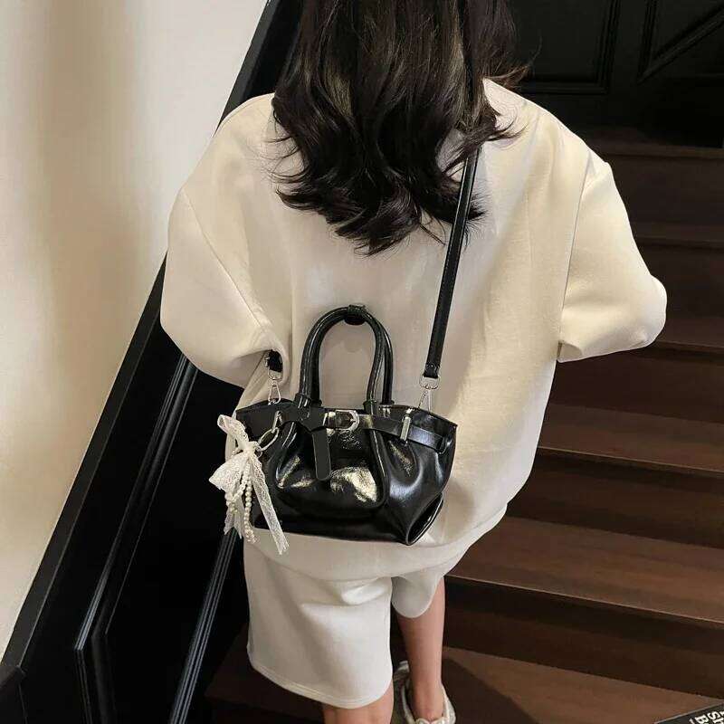 LEFTSIDE PU Leather Small Crossbody Bags Lady Shoulder Bag for Women 2025 New Fashion Y2K Short Handle Retro Handbags and Purses Y260205