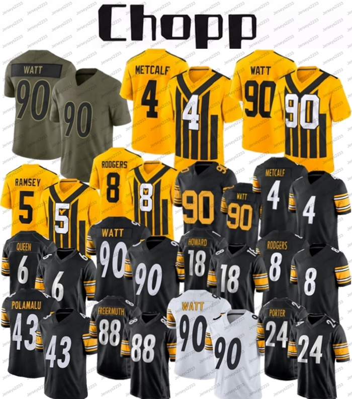 2026 New Aaron Rodgers DK Metcalf TJ Watt Football Jersey Jalen Ramsey Will Howard Patrick Queen Boswell Polamalu Pat Freiermuth Johnson Cameron Heyward Jack Sawyer