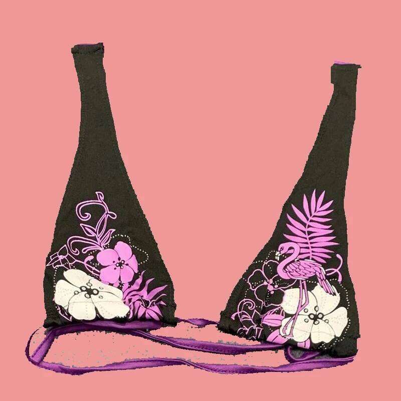 New Summer Beach Seaside Fashion Suit Flower Printing Female Bikinis 90S INS American Design Sexy Spice Girls Slim Swimsuit Z260206