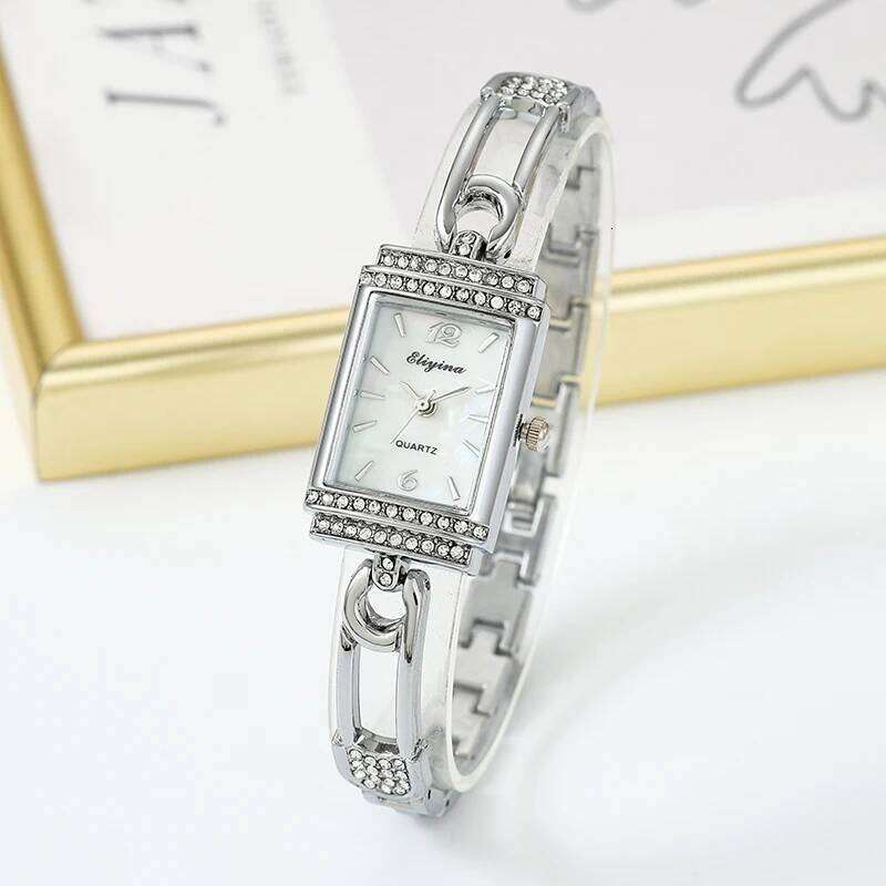 Casual Niche High-End Bracelet Watch for Women, Fashionable Wristwatch, Light Luxury Diamond-Encrusted Rectangular Women's Watch, Quartz Z260206