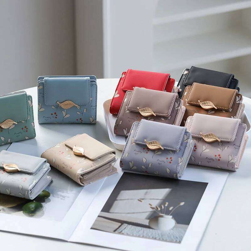 2024 New printed Korean version sweet street fashion school style cherry fruit zipper buckle all students coin wallet multi-card Y260206