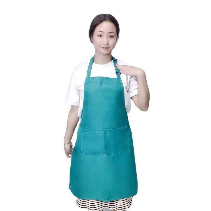 Custom Design Brand Logo Black Unisex Waiter Cooking Restaurant Pocket Printing Adjustable Hanging Neck Men Aprons for Woman S260205