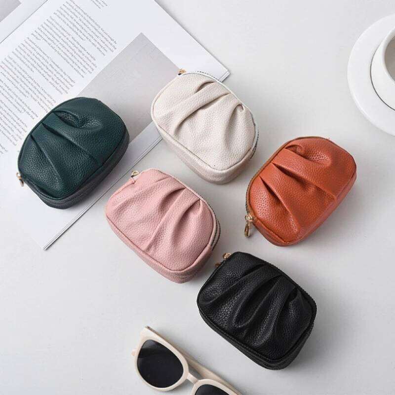Retro Mini Leather for Women Korean Style Zipper Coin Card Holder Wallet Double-layer Female Small Purse Clutch Bag Y260206