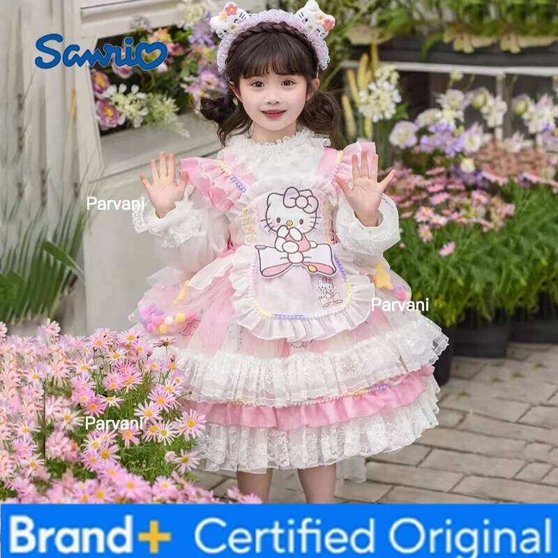 Sanrio Hello Kitty Lolita Party Skirt Girl Kids Dress Child Girls Clothes Kawaii Anime Birthday Gift H260206 - view 7