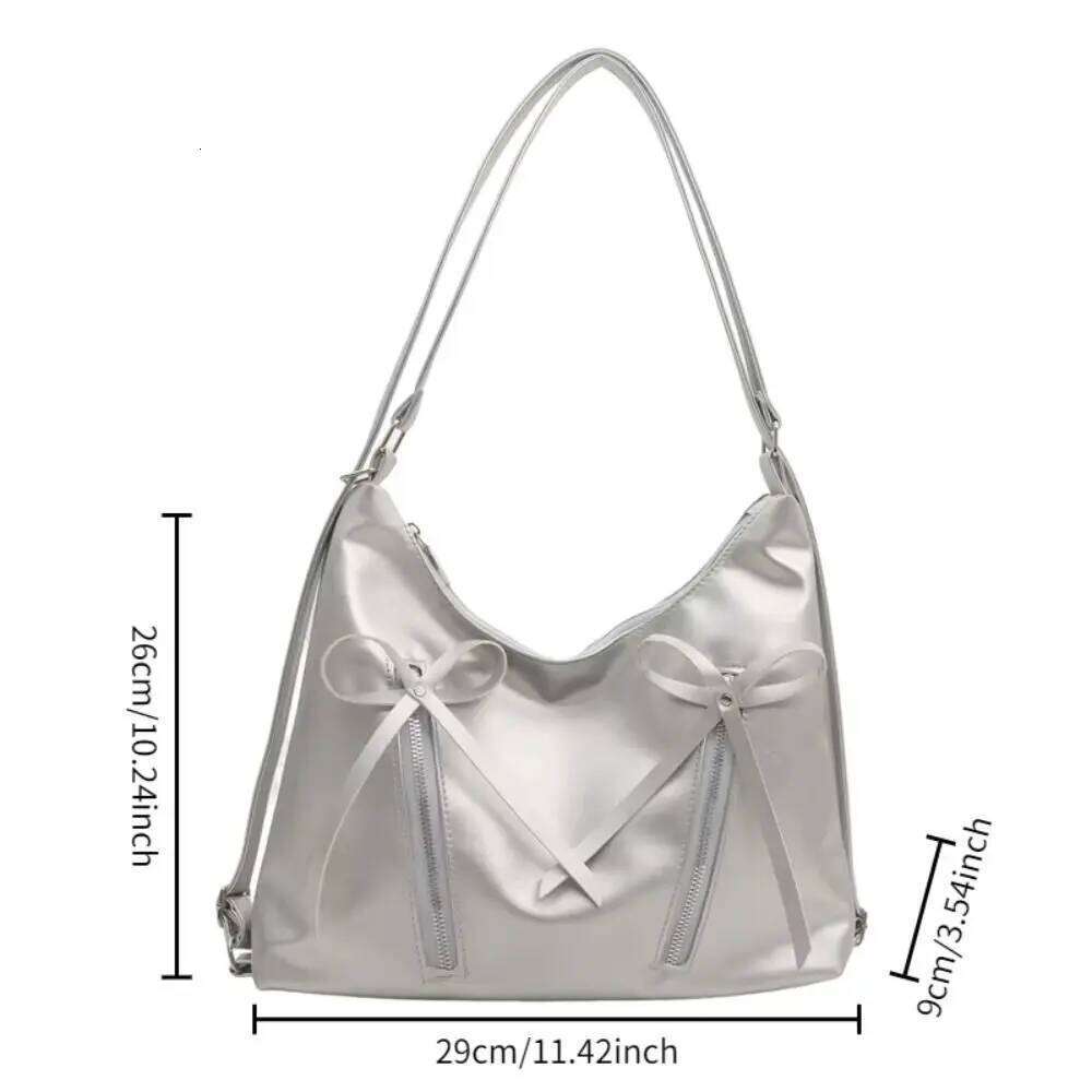 Trendy Korean Bows Armpit Stylish Versatile Bow Tote Sweet Large Capacity Women's Handbags Underarm Bag Y260205