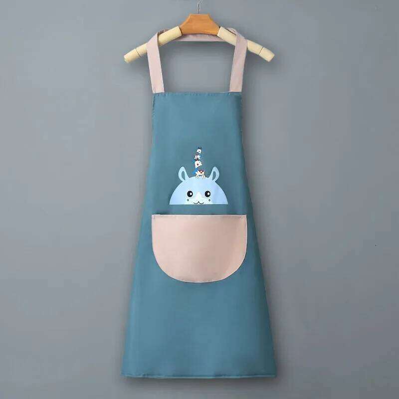 Home-use Washable Kitchen Apron Cooking Waterproof Oil-proof Fashionable for Men and Women Adult Workwear S260205 1a7