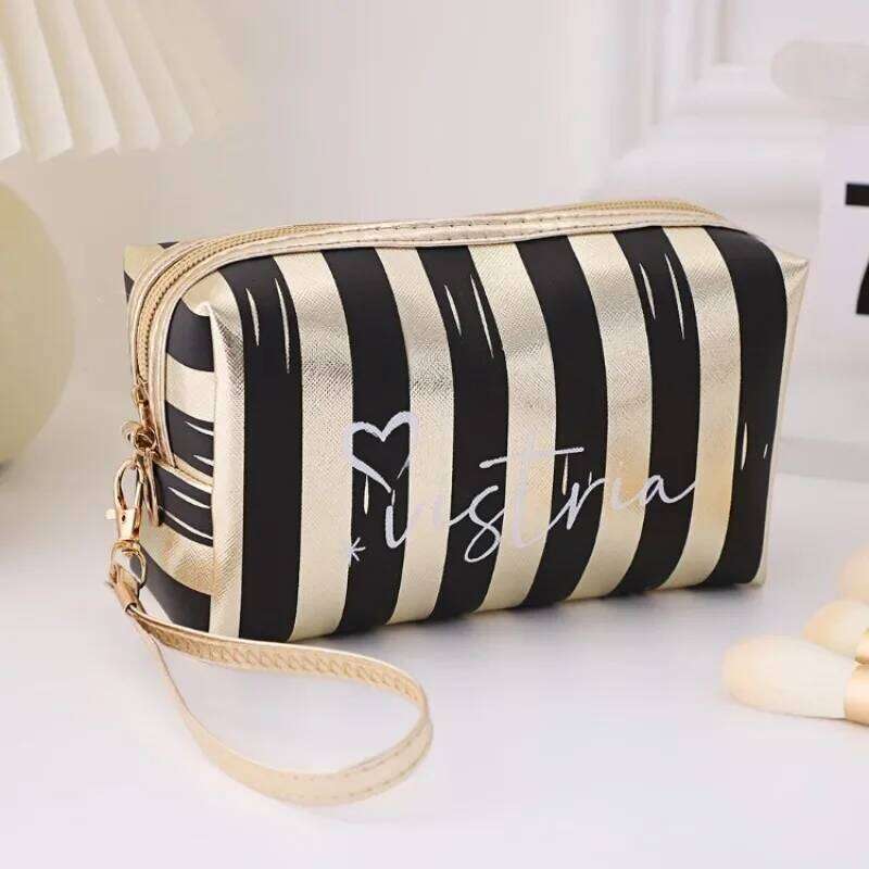 Striped Small Size High-value Handbag Mini Portable Makeup Storage Waterproof Women's Bag Y260206