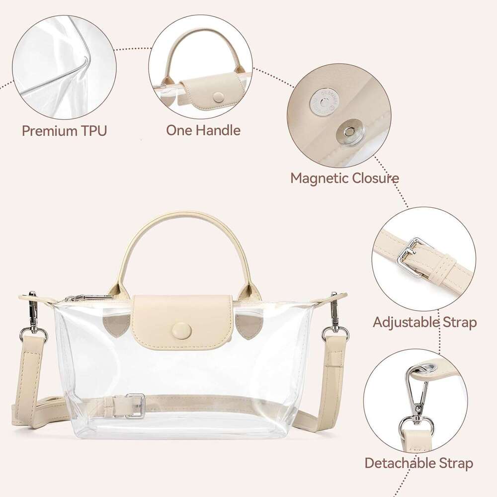 Clear Bag Stadium Approved Small Crossbody Purse Handbags For Concerts Sports Events