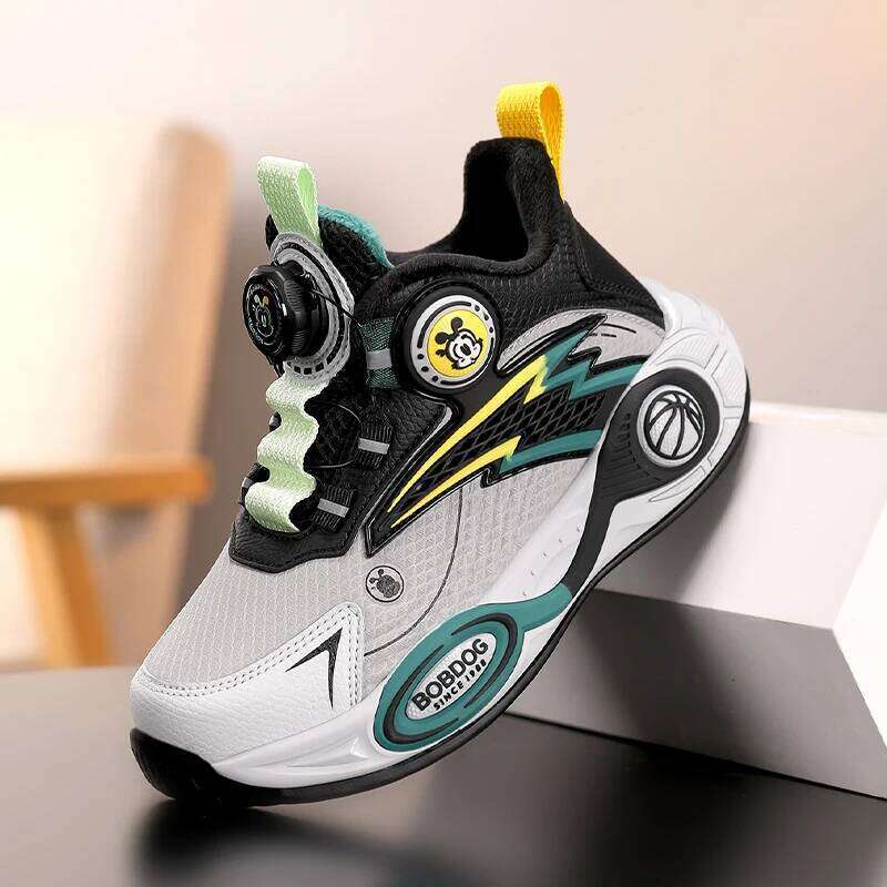 Children Boys Basketball Fashion Luxury Non-slip School Kid High Top Shoes Sports Tennis Sneaker for Boy 26Y0206