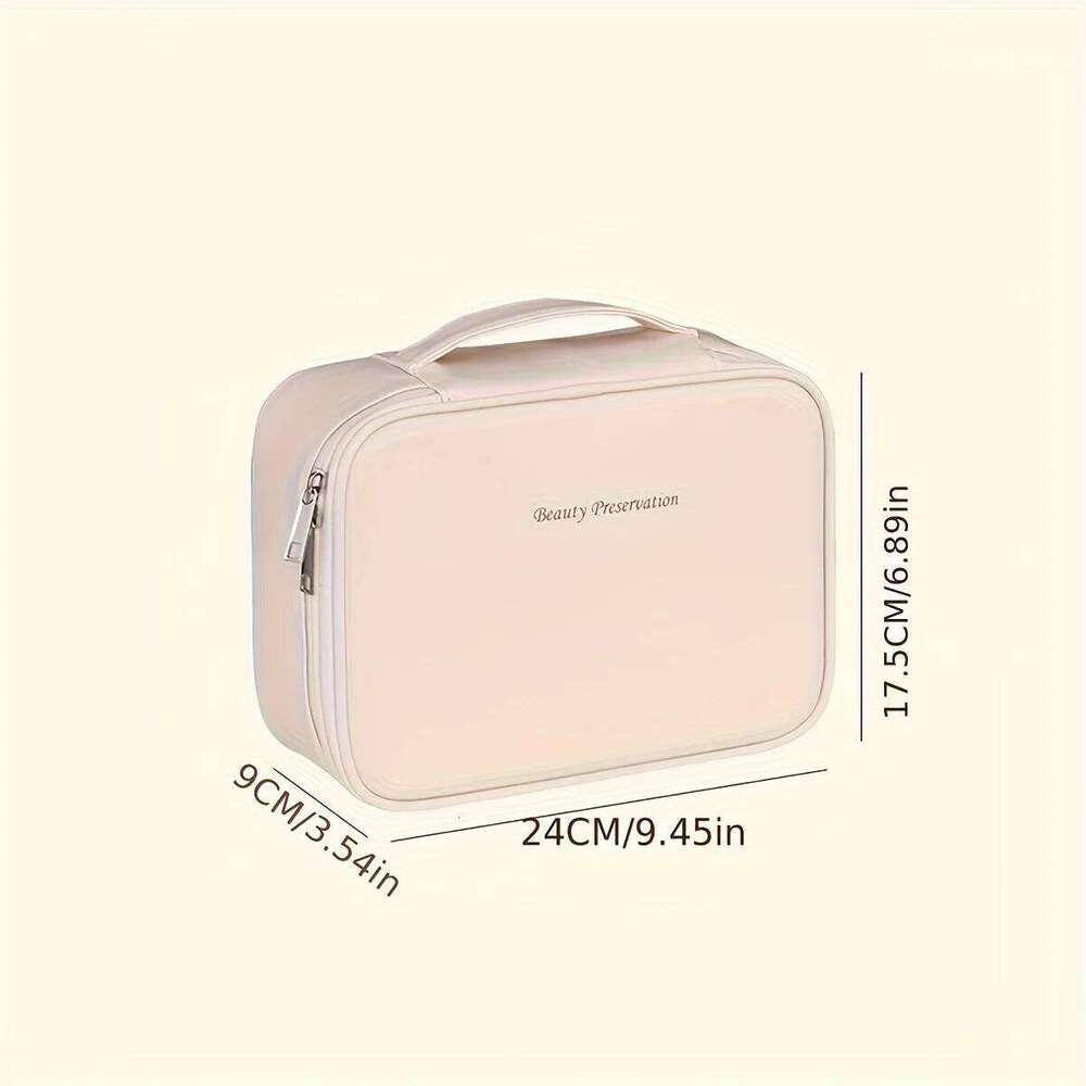 PU Portable Cosmetic Storage Large Capacity Mouthwash Waterproof Bag Travel Supplies OrganizingBag Y260206