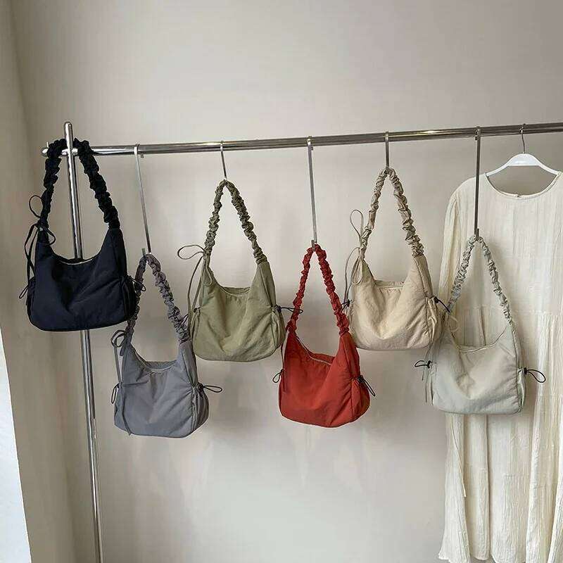 LEFTSIDE Soft Design Cloth Small Shopper Shopping Underarm Bags Lady Shoulder Bag for Women 2025 Trend Fashion Y2K Handbags Y260205