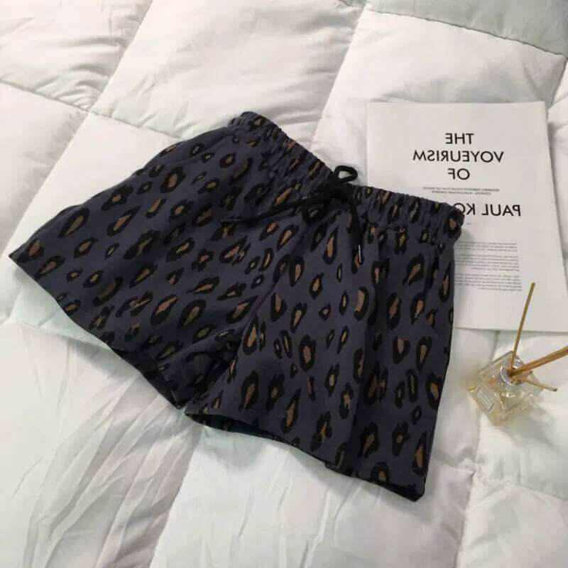 New Leopard Print Shorts Casual To Wear High-waisted, Slimming and Tight Wide-leg Hot Pants for Women XJ260206