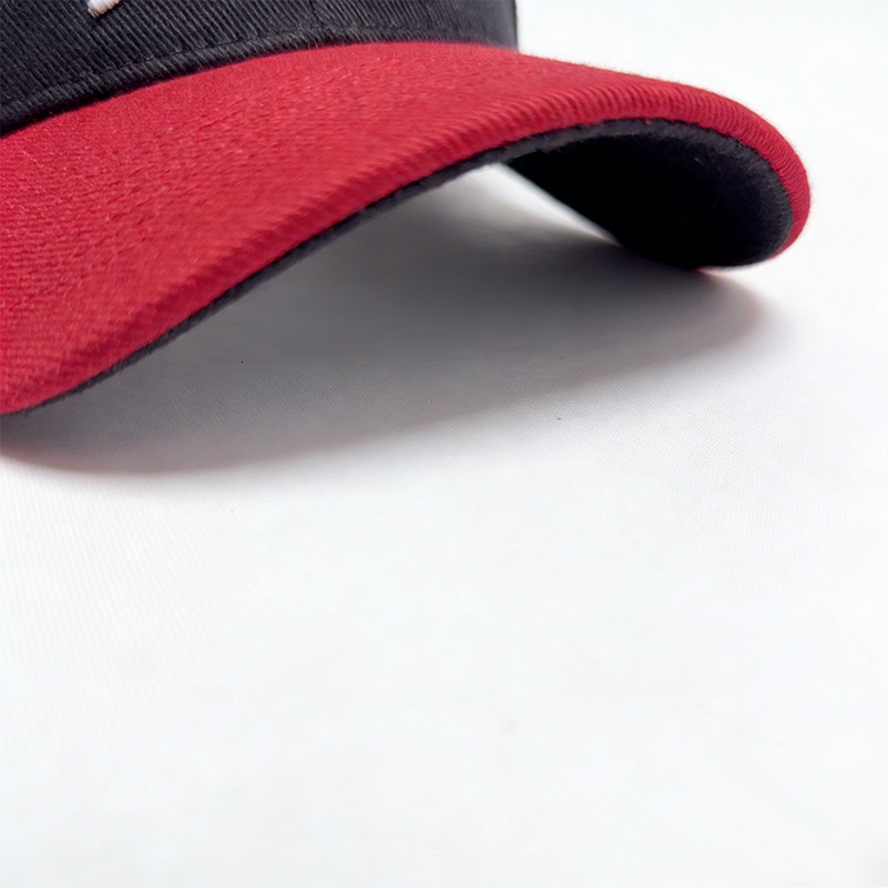 Men's Women's Black Red Flat Brim Cap White L Embroidery Mesh Hip Hop Streetwear Hat