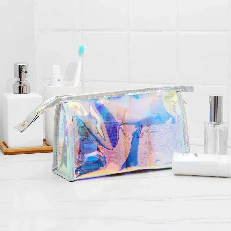 1 Pc Pink Girl Transparent Cosmetic PVC Clear Makeup Bag for Women Waterproof Zipper Beauty Case Travel Toiletry Bags Y260206