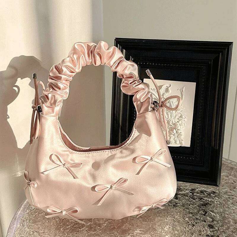 Unique Ruched Cute Versatile Bowknot High-Quality Women's Shoulder Handbag Y260205
