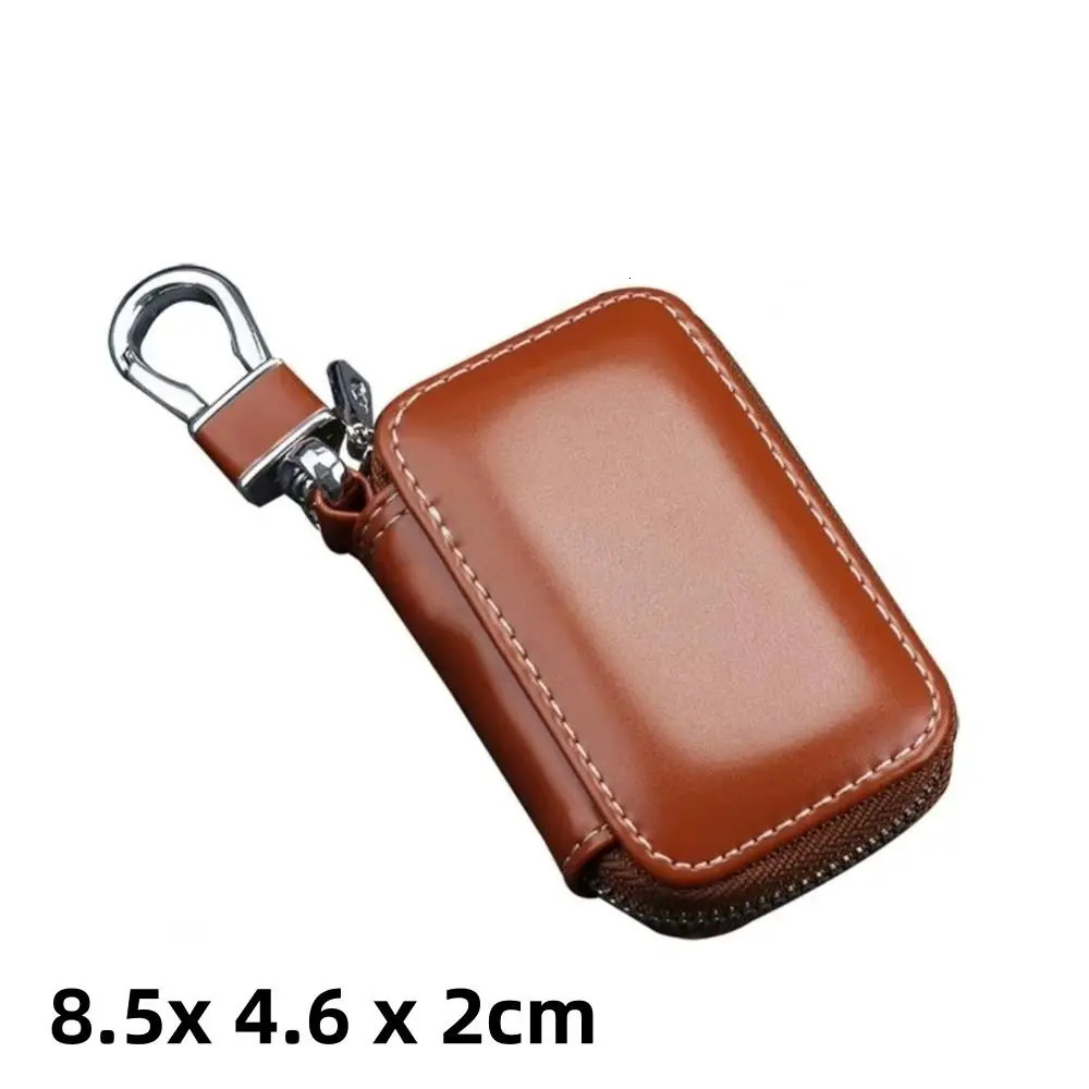 Leather Keychain Pouch Zipper Bag Key Wallets Car Key Case Cover Storage Bag Key Holder Organizer Men Women 260129