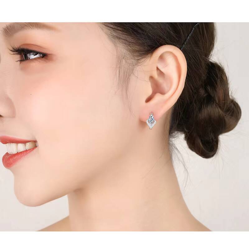 Best Selling Hypoallergenic Colorful Lab-Created Moissanite Pendant Earrings for Women Jewelry Gift