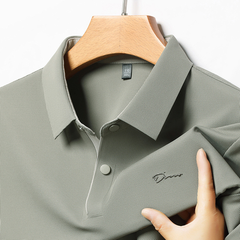 Seamless Polo Summer 2026 Men's Fashion Polo Shirt Daily Casual Middle-Aged Men's Luxury Brand Designer Clothes Top Short Sleeve T-Shirt Men