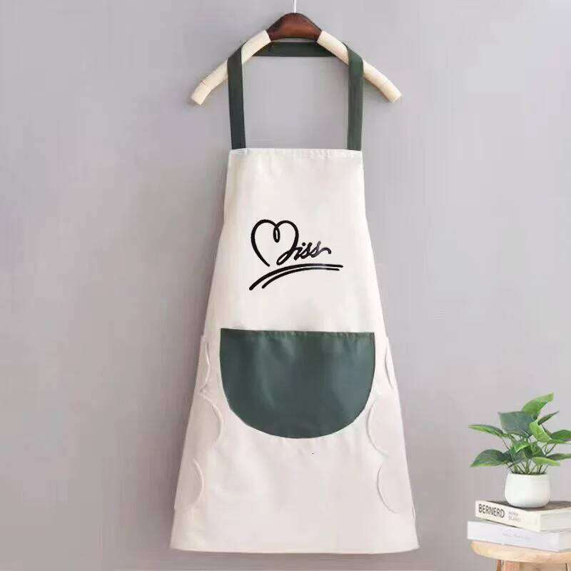 Household Waterproof Hand-Wiping Oil-Proof Apron Adult Cooking Hanging Neck Bibs Home Aprons Kitchen Accessory S260205