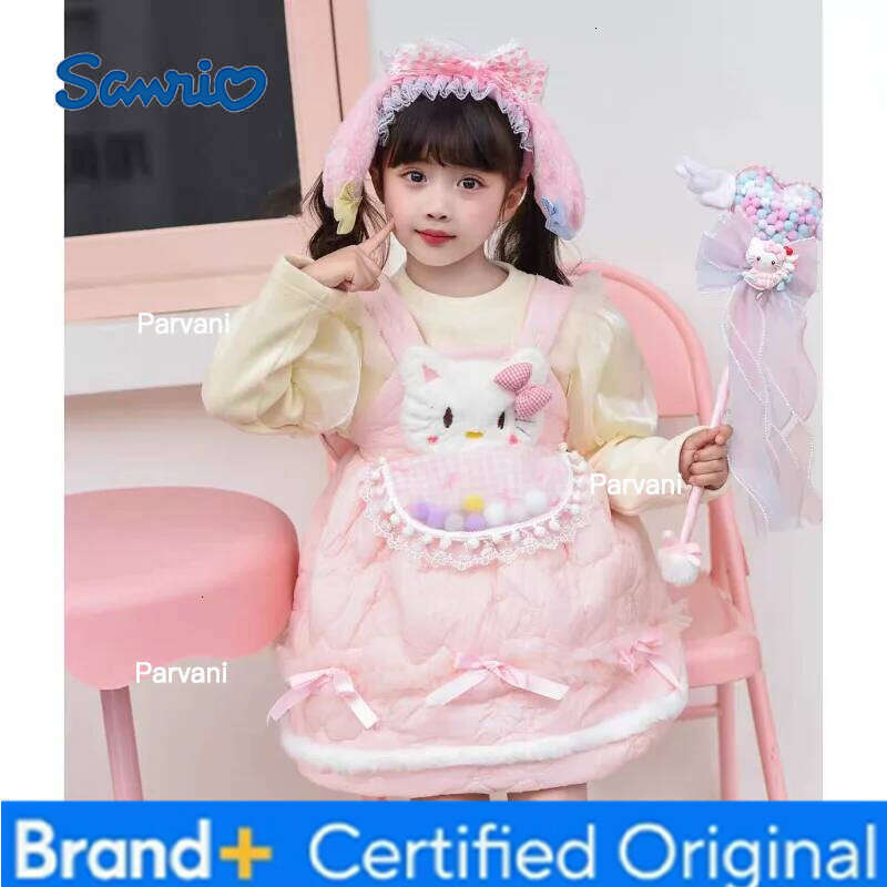 Sanrio Hello Kitty Lolita New Autumn Winter Girls Party Skirt Kids Dress Child Clothes Kawaii Anime Birthday Gift H260206 - view 6