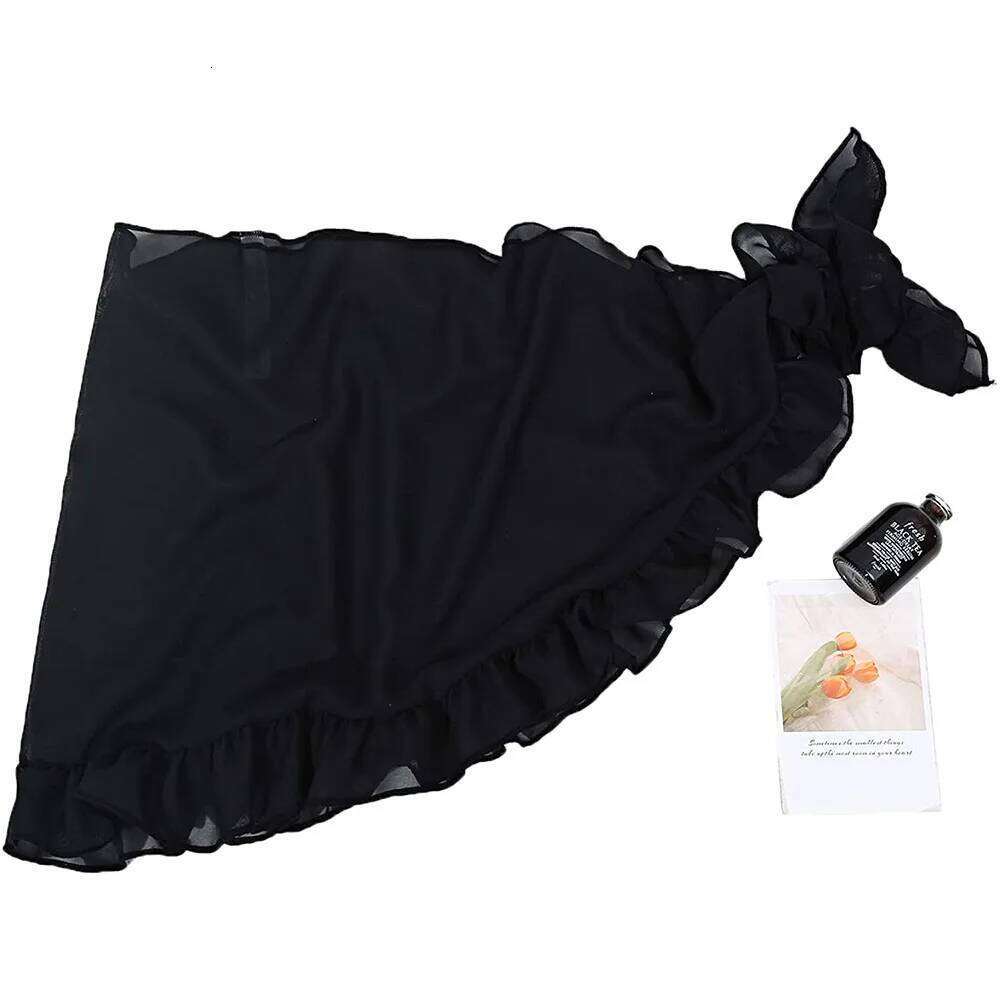Women Chiffon Short Sarongs Ruffle Hem Bikini Cover Ups Beach Swimsuit Bathing Suit Wrap Skirt for Swimwear Z260206