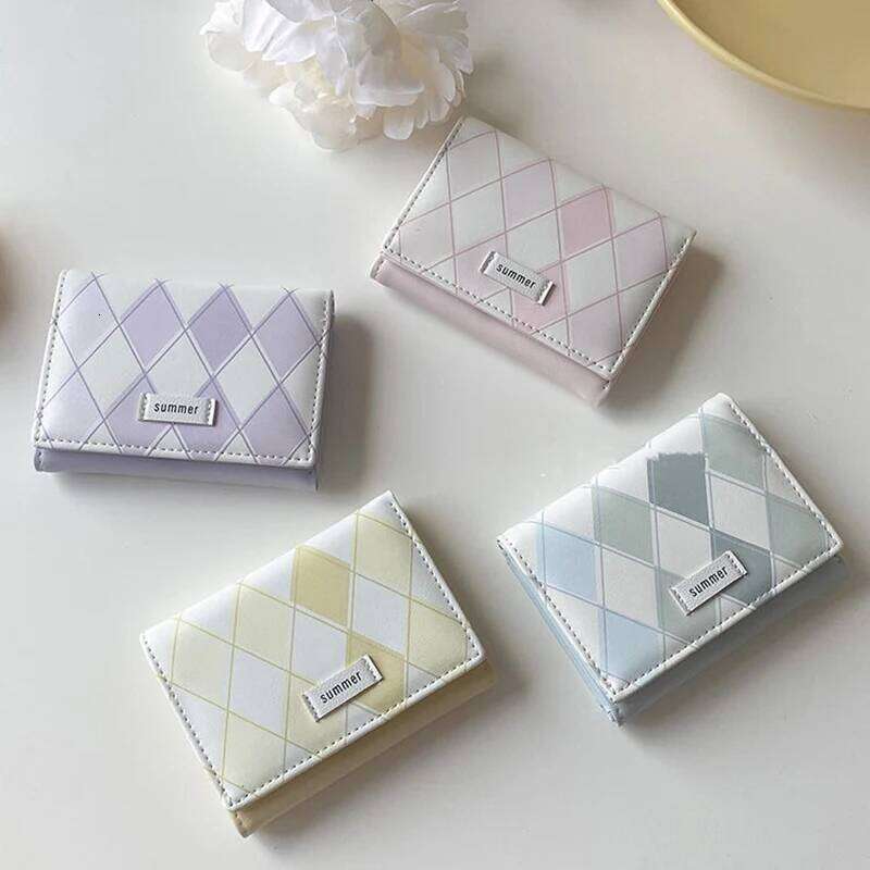 Sea Salt Blue Women's Wallet Simple Style Multi-functional Card Holder Leather Large Capacity Student Buckle Coin Purses Y260206