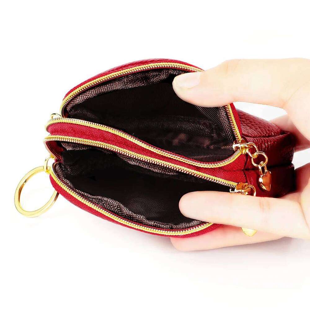 Senorita Fashion Genuine Leather Women Coin Double Zipper Small Purse Wallet Y260206