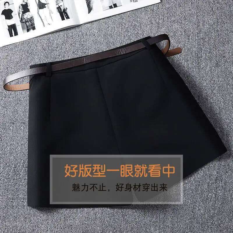 Women Suit Shorts With Belt Women's SpringSummer High Waist Loose Casual Straight-Leg A- Line Ropa Mujer XJ260206