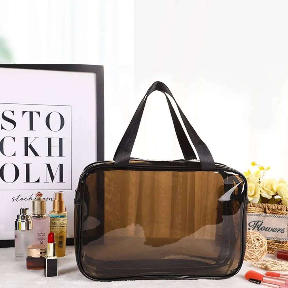 Transparent Dry and Wet Separation PVC Cosmetic Storage Large Capacity Waterproof Travel Toiletry Bag Y260206