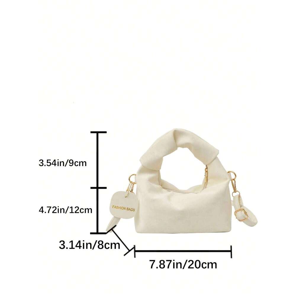 Solid Color Crescent Handbag For Women Chic Detachable Strap Hobo Crossbody Elegant Dumpling Pouch Women's Mobile Purse Bag Y260205