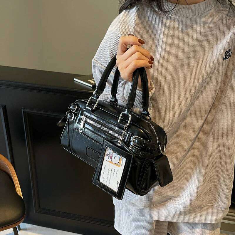 Stylish Design Glossy PU Sqeare Shoulder & Crossbody Bags Solid Zipper Hot Trendy Designer Style Handbags for Women 2025 New Y260205