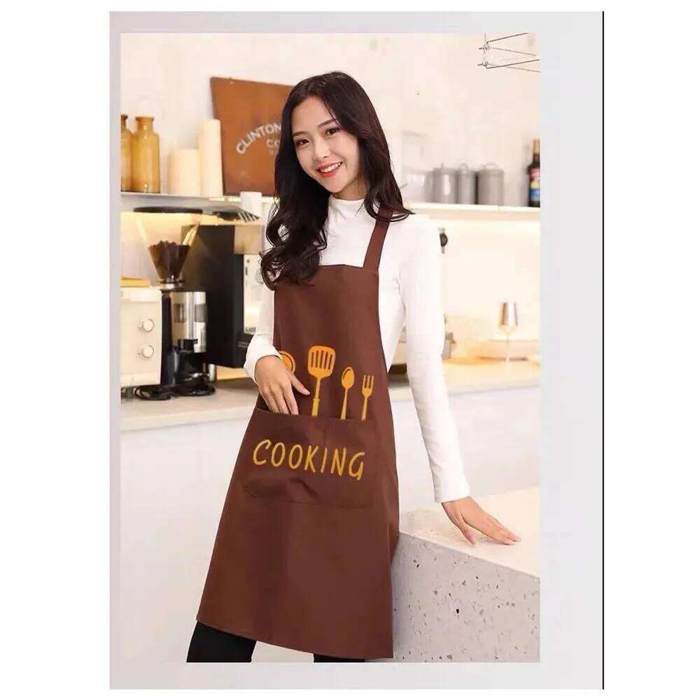 1Pcs PVC Household Cooking Men Women Oil-Proof Waterproof Adult Waist Fashion Coffee Overalls Apron Kitchen Accessories S260205