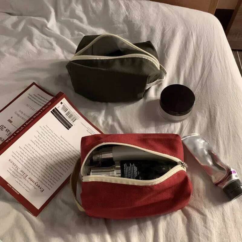 1 Pc Korean Style Women Cosmetic Organizer Bags for Travel Canvas Make Up Case Small Large Tote Makeup Kit Pouch Y260206