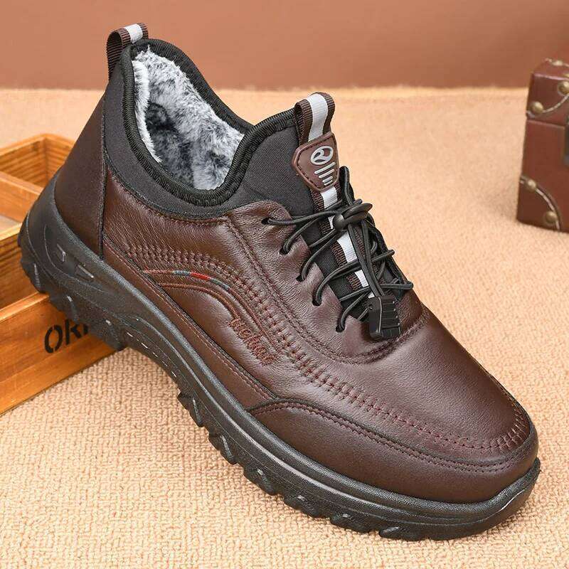 Winter velvet warm cotton waterproof men's polyurethane soft soled shoes special price shoe bag shipping fee